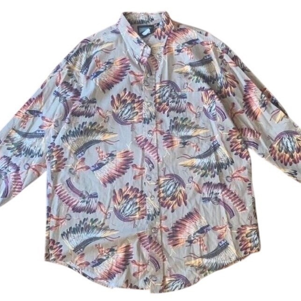 Roughrider by Circle T Headdress Print Western Shirt